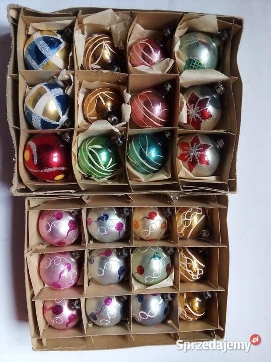 stare szklane bombki vintage PRL Częstochowa