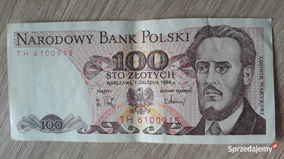 100 złotych 1XII1988 seria TH Numizmatyka Konin