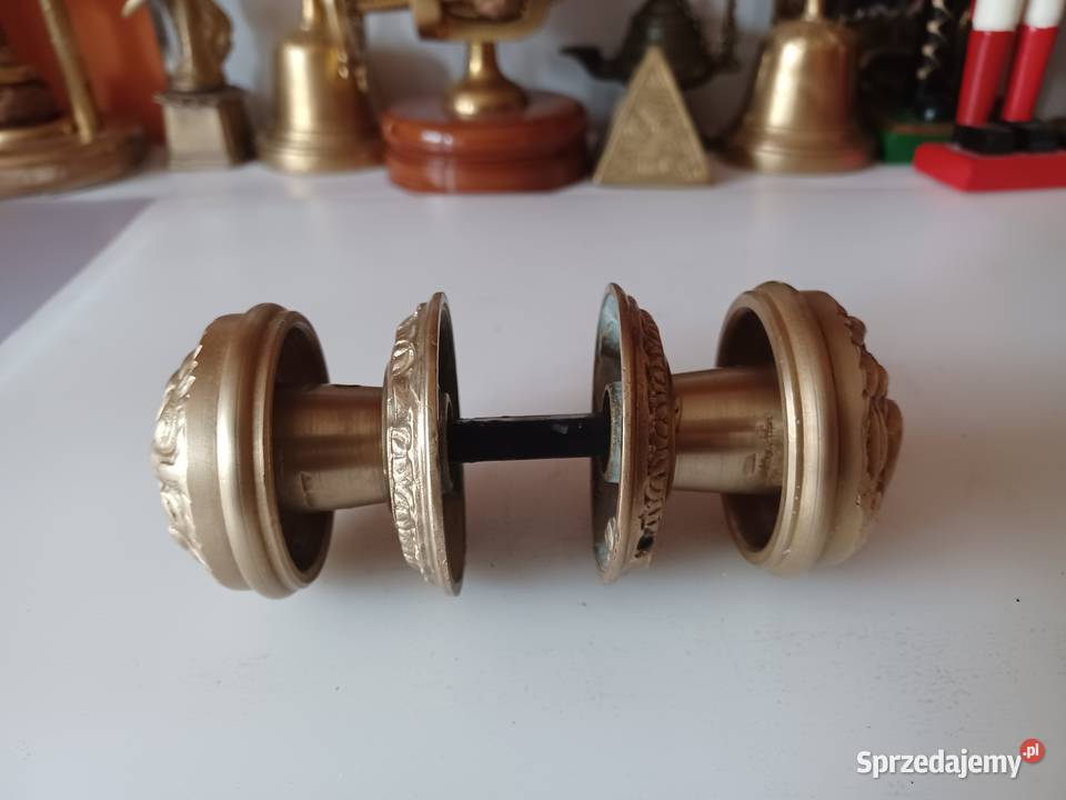 Komplet klamek gałek obrotowych Mosiądz Kolekcja Klamki i uchwyty Poznań