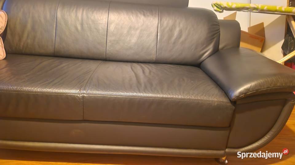 Narożnik ze skóry z funkcją spania Bielawa