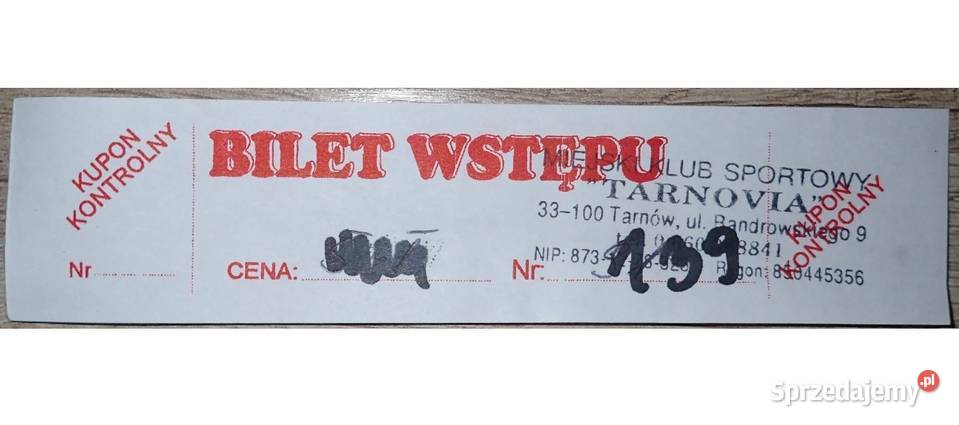 Bilet kolekcjonerski Tarnovia Tarnów