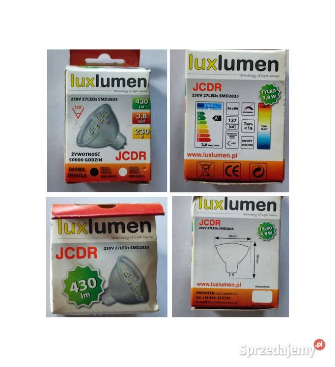 żarówka świetlówka led lux lumen luxlumen JCDR Żarówki i świetlówki