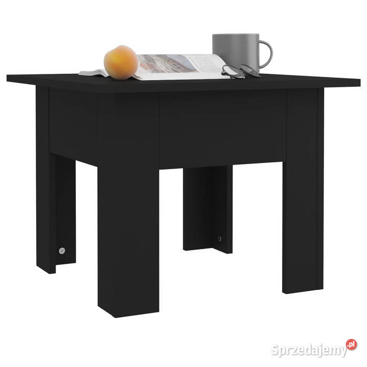 Stolik kawowy czarny 55x55x42 materiał Warszawa