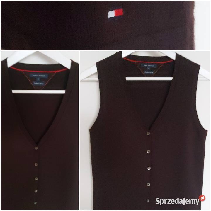 Kaszmirowy Tommy Hilfiger bezrękawnik damski r M Lublin