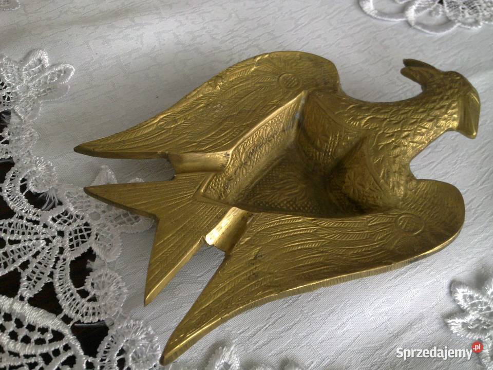 Taca metalowa Dzwonek stojący szklany mosiądz i Płońsk