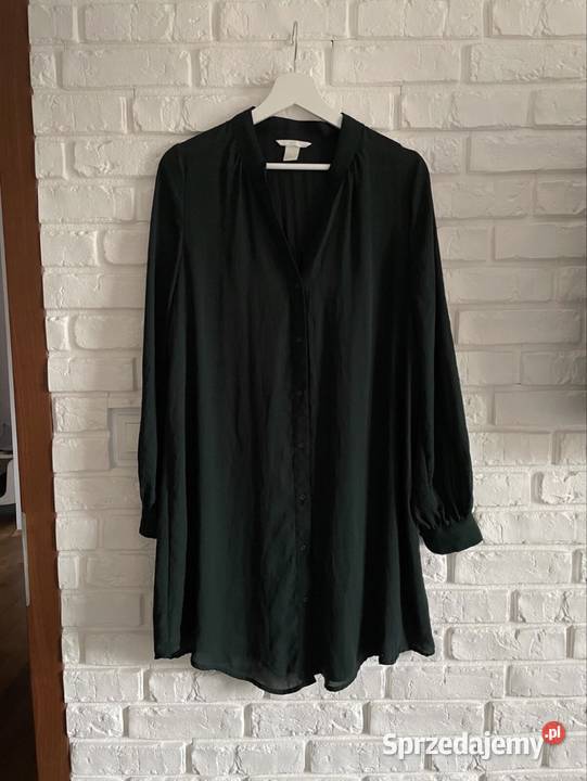 Sukienka koszulowa szmizjerka mini kołnierz długi Ząbki