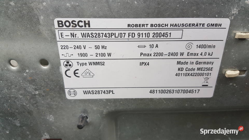 Pralka bosch na części okazja Jaworzno