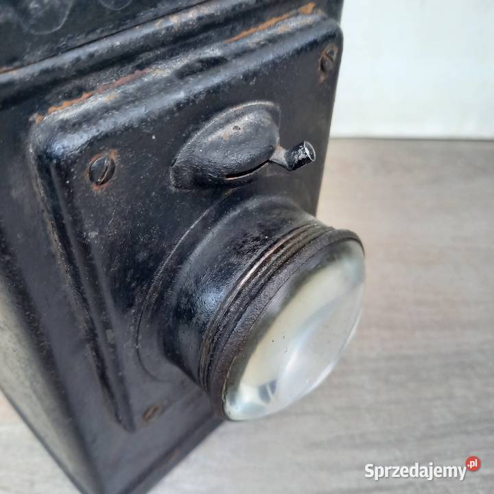 Stara lampa kolejowa wojskowa wypukła soczewka