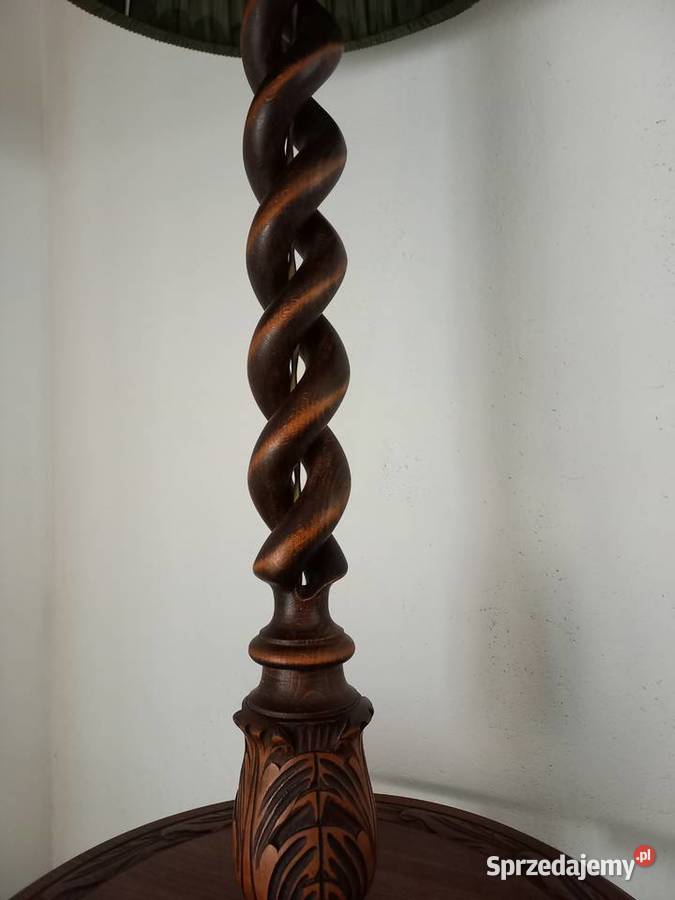 Lampa drewniana rzeźbiona odcienie brązowego Lipno