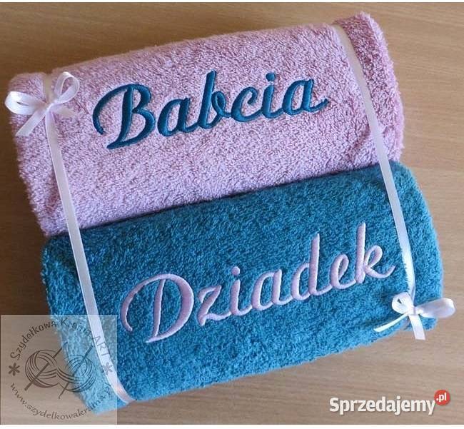Ręcznik z HAFTEM imieniem PREZENT na DZIEŃ BABCI Akcesoria łazienkowe kujawsko-pomorskie