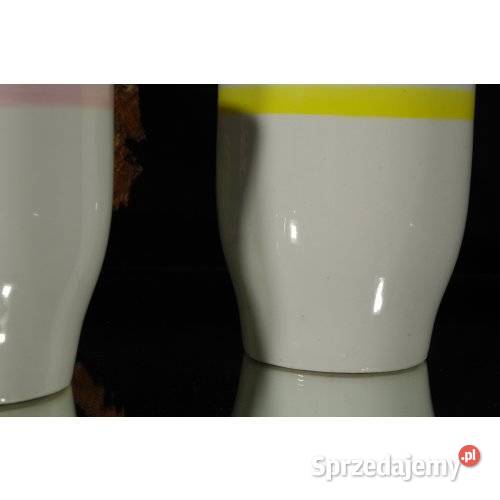Chodzież 2 porcelanowe kubeczki czarki PRL Made