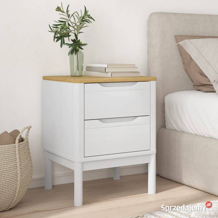 vidaXL Szafka nocna FLORO biała 45x39x57 Nocne sprzedam