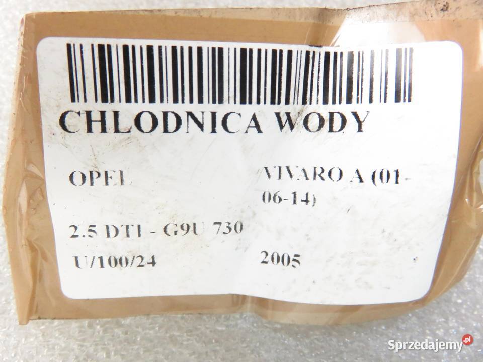 CHŁODNICA WODY OPEL VIVARO A 25 DTI 2002303