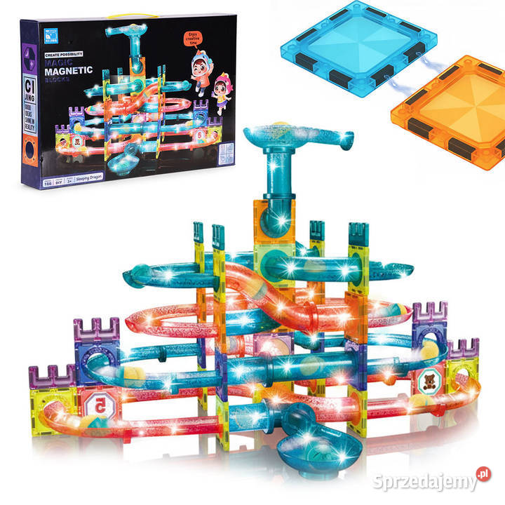 Klocki magnetyczne tor kulkowy LED klocki Smogorzów