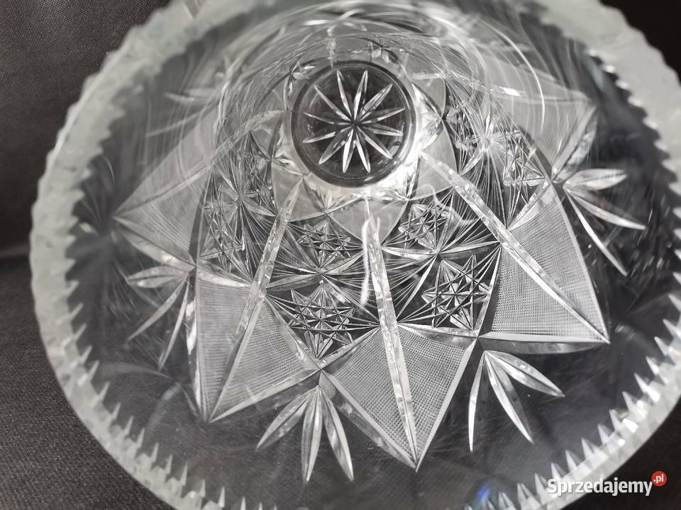 Stary duży wazon kryształowy kryształ design PRL Katowice