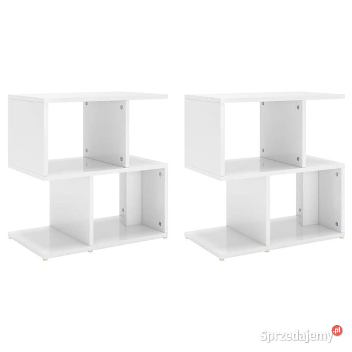 Szafki nocne 2 wysoki połysk białe 50x30x515 Warszawa