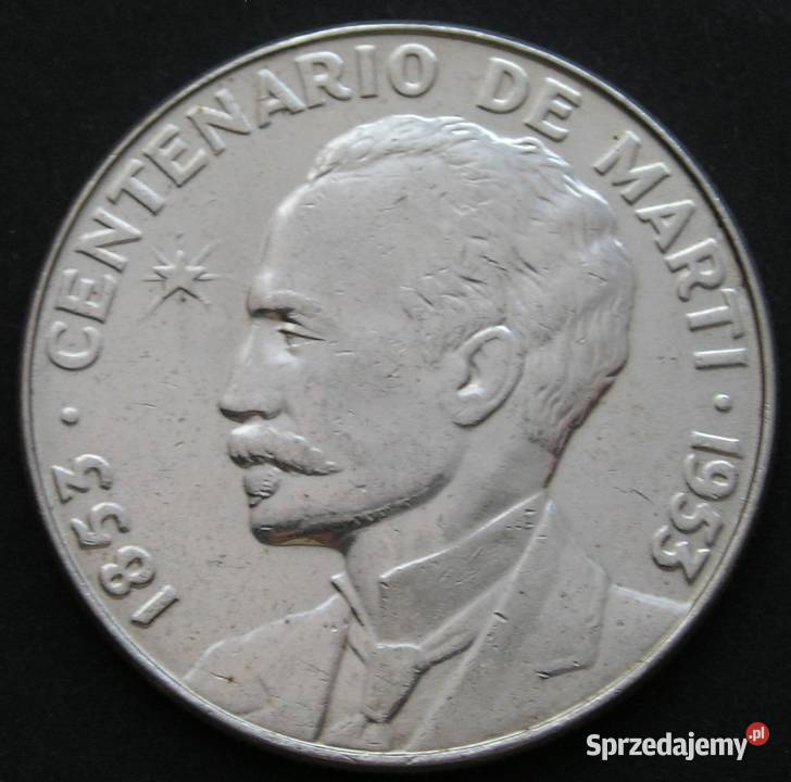 KUBA 1 PESO 1953 JOSE MARTI SREBRO Łódź sprzedam