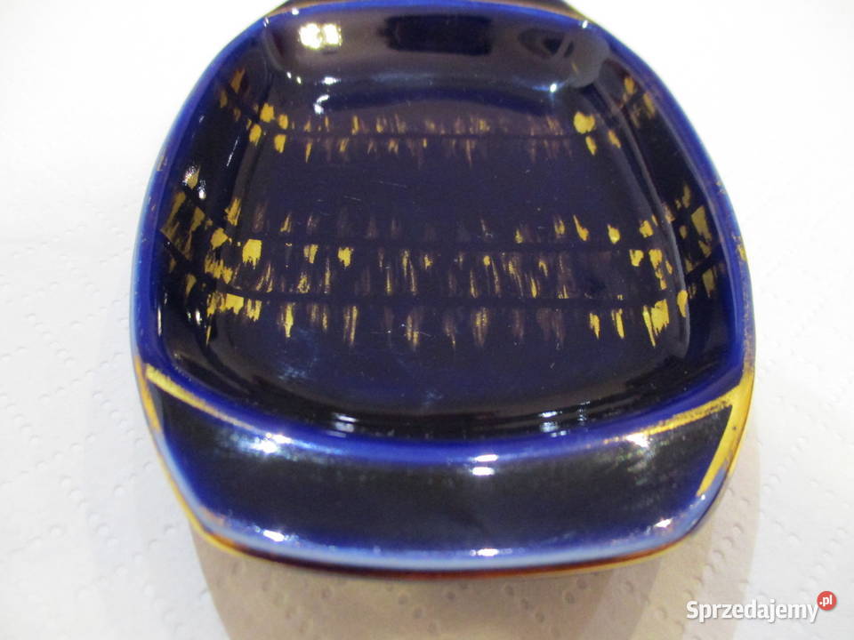Stara Popielniczka Kobaltowa lata 60 PRL mazowieckie Nieporęt