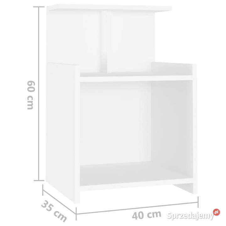 Szafka nocna biała 40x35x60 materiał