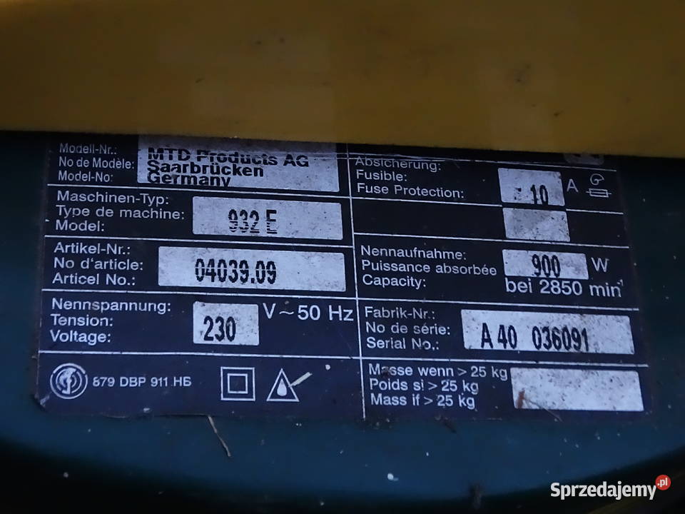 Kosiarka elektryczna FloraSelf MTD 932 E 900W Biłgoraj