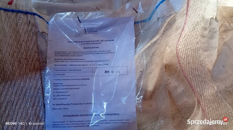 Wysłodki buraczane suche lubelskie Zamość