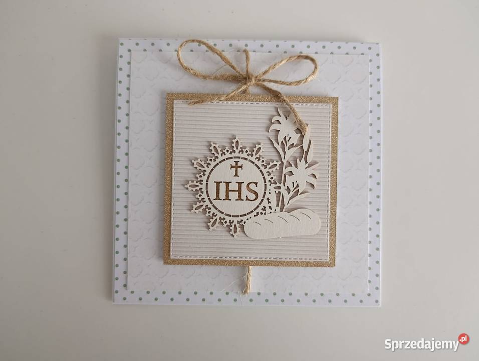 Kartka ręcznie robiona Komunia Święta handmade sprzedam