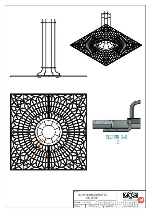 OSŁONA PIONOWA DRZEWA 150 prętx8 Gołdap