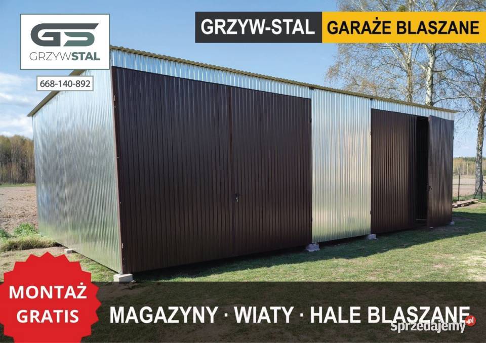 Garaż Blaszany Ocynkowany Hala Wiata Magazyn blacha Nieruchomości Gostyń