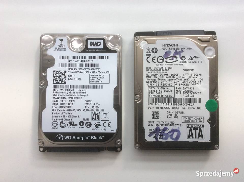 Twardy dysk HDD 25 160GB250320GB WDHITACHI Łódź sprzedam