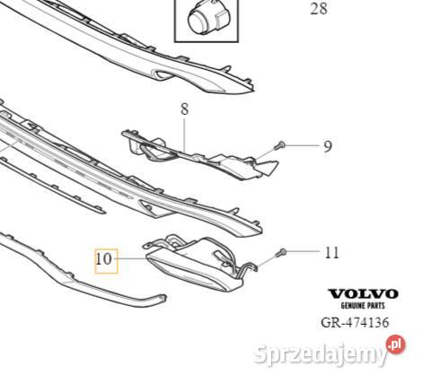 VOLVO S60 III V60 II czarne koncowki wydechu kpl sprzedam