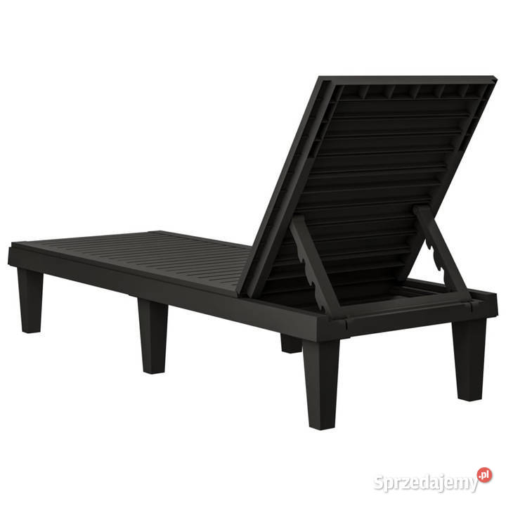 Leżak czarny 155x58x83 polipropylen WM364146