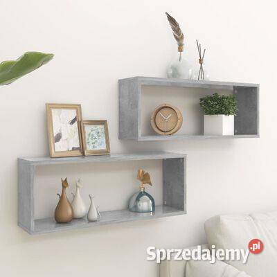 vidaXL Półki ścienne kostki 2 szarość betonu mazowieckie Warszawa