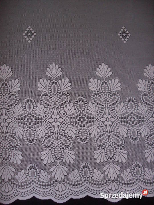 firan gotowa długa 250 żakardowa biała