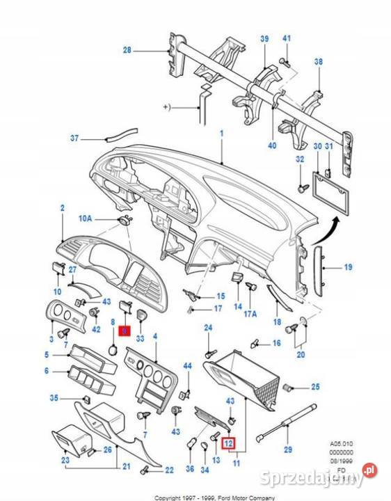LISTWA KLAMKA SCHOWKA FORD MONDEO 9296 lubelskie