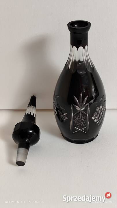 Karafka Kryształowa Rubinowa Pięknie Szlifowana Wiązów