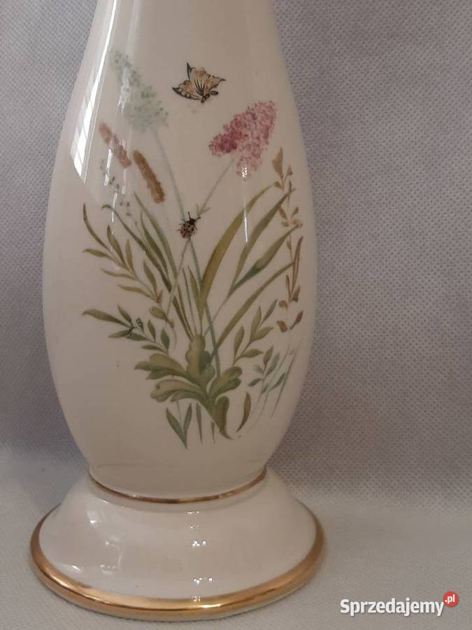 Piękny porcelanowy wazon niemiecki w kwiaty kujawsko-pomorskie Inowrocław