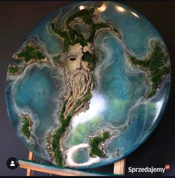 Zestaw dwóch Obrazów żywica epoxydowa rzeźba