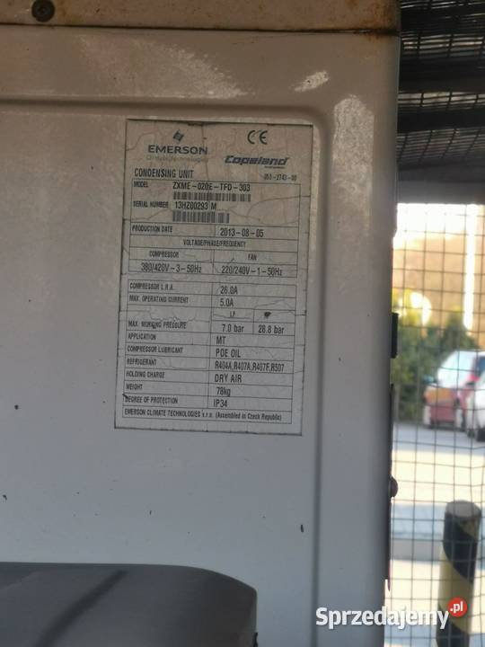 Chłodnia mroźniczo chłodnicza agregat Emerson Pszczyna