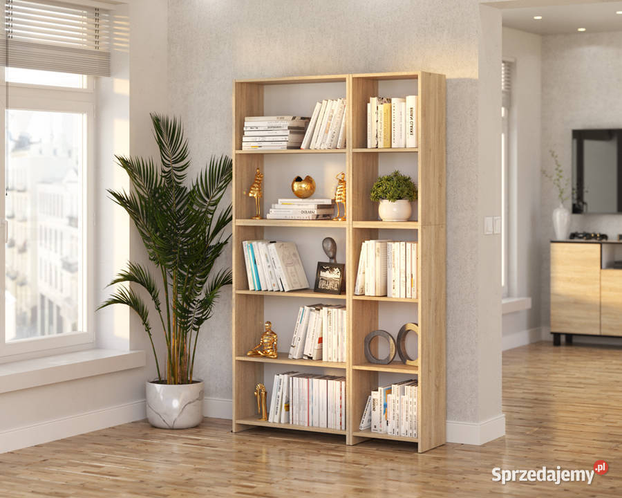 Regał Drewniany Na Książki 110 Dąb Sonoma Słupek Regały Elbląg