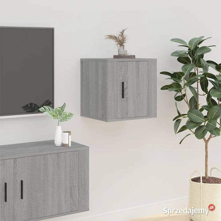 Wiszące szafki TV 2 szary dąb sonoma 40x345x40 RTV Warszawa sprzedam