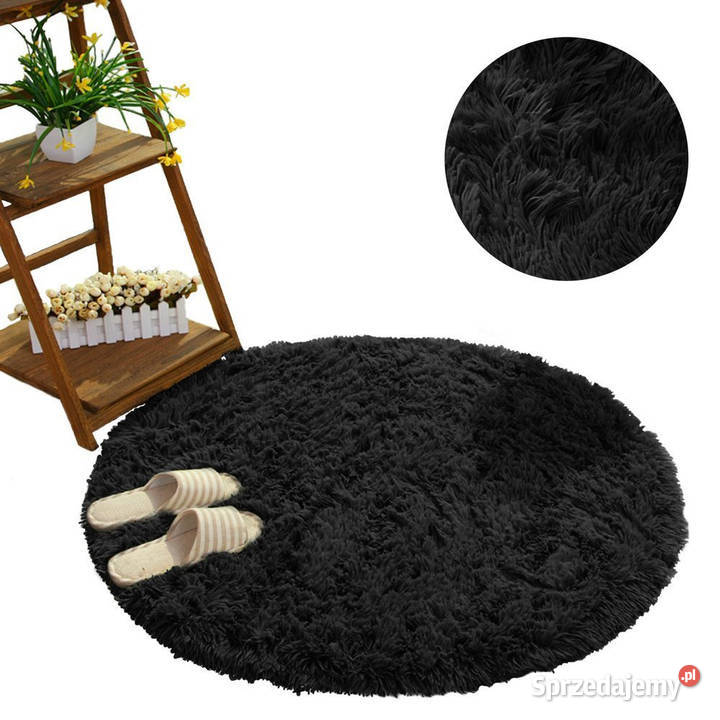 Dywan okrągły Shaggy Strado 120x120 BlackSky czarny Opole sprzedam
