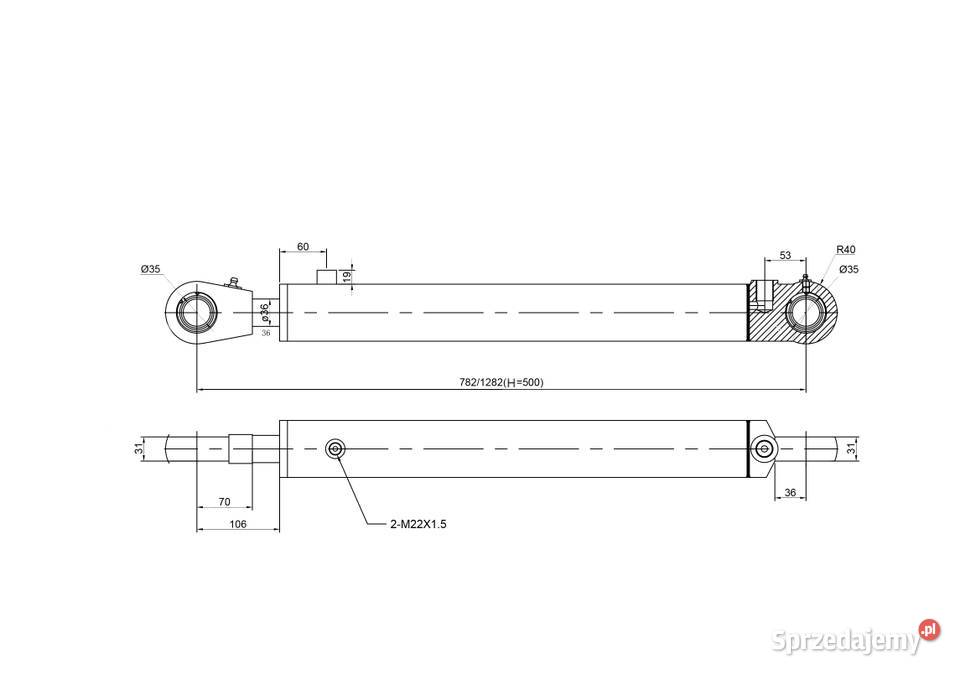 SIŁOWNIK Hydrauliczny CJ2F 63x36 SKOK 500 L kujawsko-pomorskie Solec Kujawski sprzedam