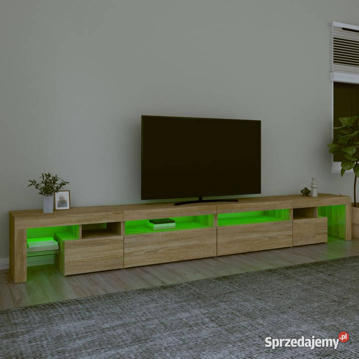 Szafka pod TV z oświetleniem LED dąb sonoma mazowieckie Warszawa