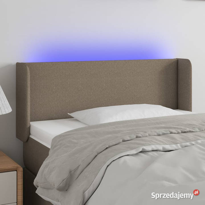 Zagłówek do łóżka z LED taupe 83x16x7888 tkanina Ramy i stelaże Warszawa