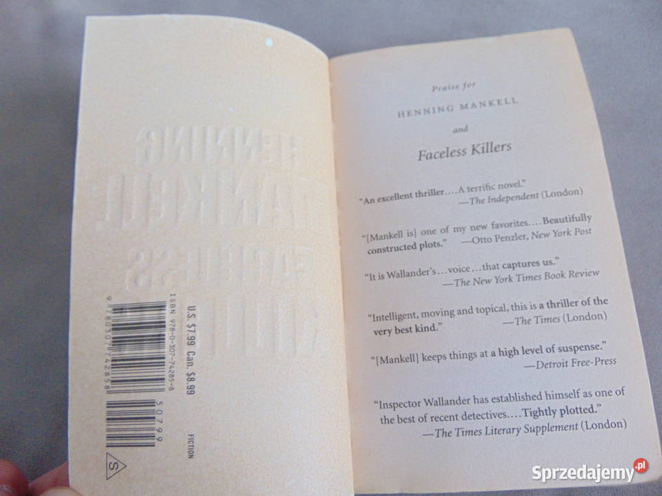 Faceless Killers Henning Mankell Morderca bez lubelskie Lublin sprzedam