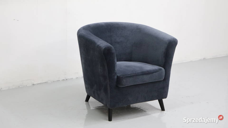 TEJ WYGODNY FOTEL OKAZJA czarny welur tkanina Poznań