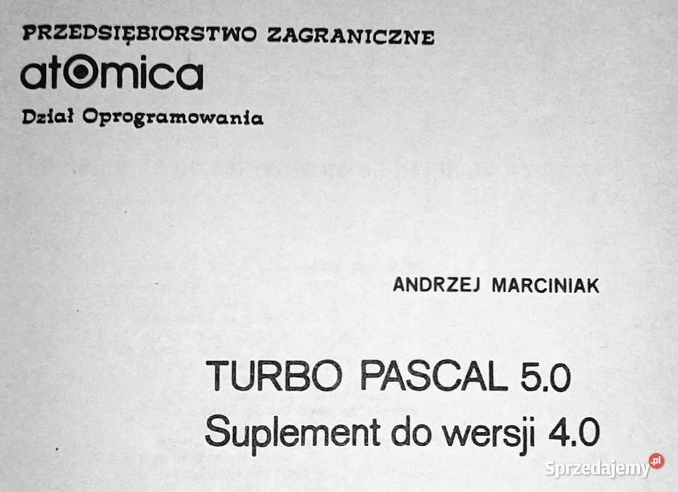 Turbo Pascal 50 suplement do wersji 40 A Chełm