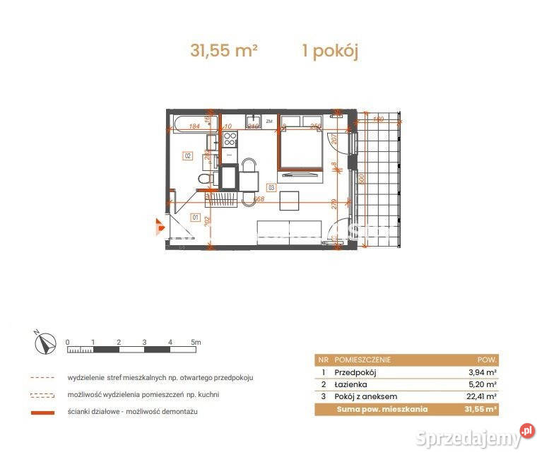 Ogłoszenie mieszkanie 3155m2 1pokojowe Katowice Piętro 4