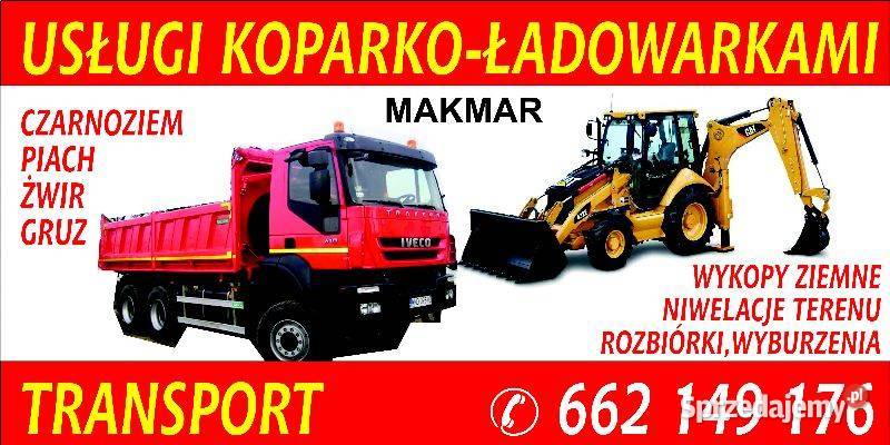 Usługi koparką koparkoładowarką rozbiórki Pabianice