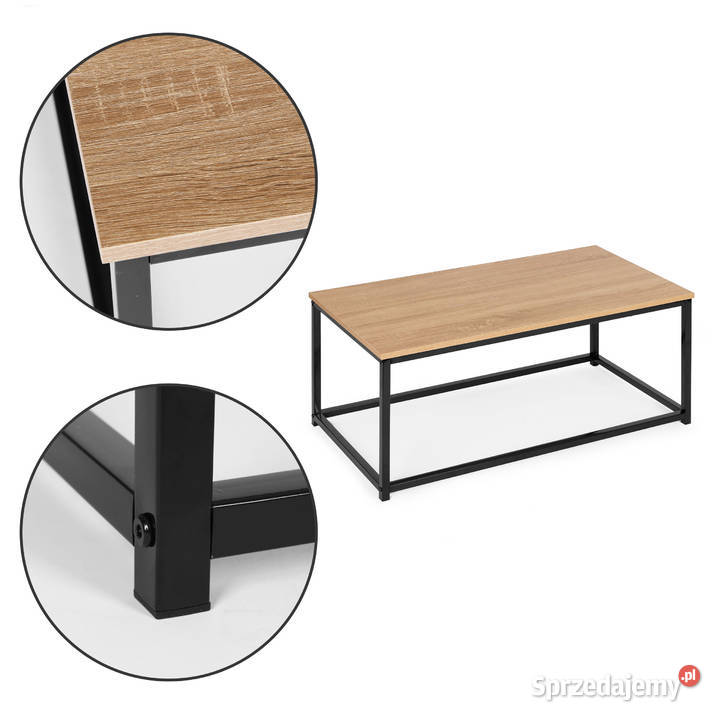 Stół kawowy ława duży brązowy blat metalowy Wrocław